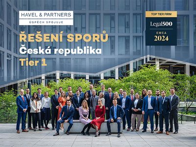 Tým HAVEL & PARTNERS pro řešení soudních sporů získal nejvyšší ocenění od The Legal 500